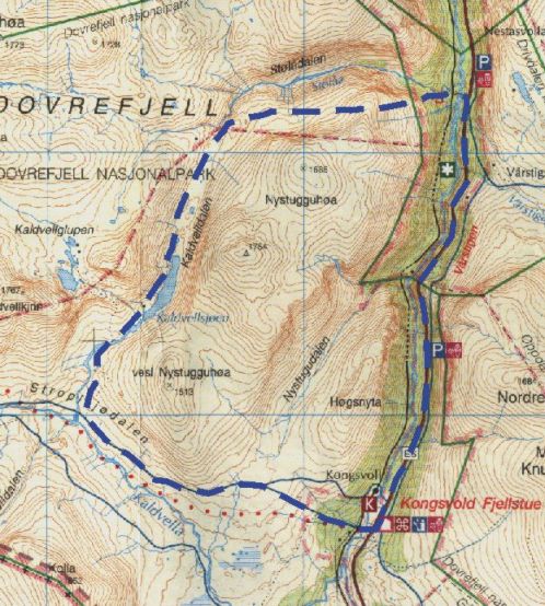 Bild: Wanderkarte Dovrefjell