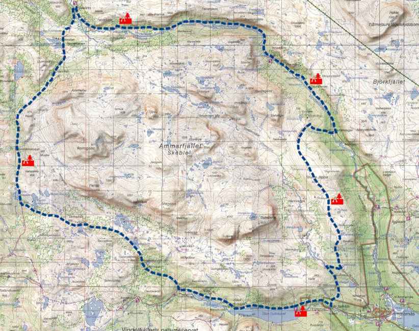 Bild: Wanderkarte Ammarfjället (Achtung! 296 KB groß)