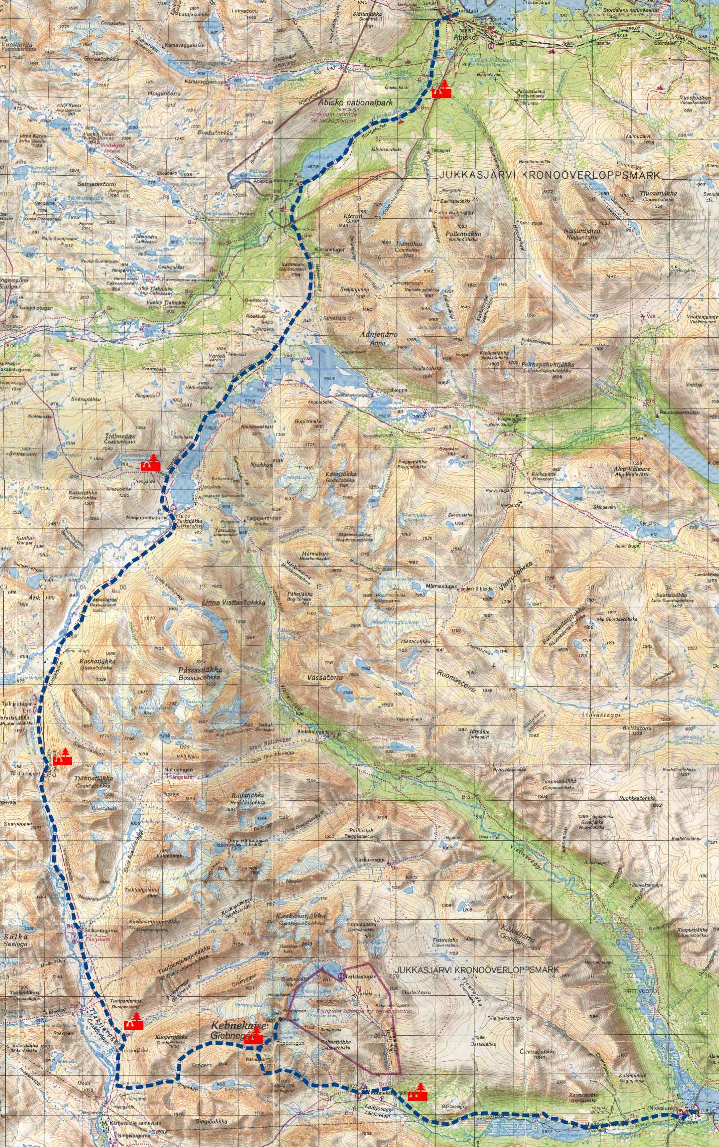 Bild: Wanderkarte Kebnekaise und Kungsleden